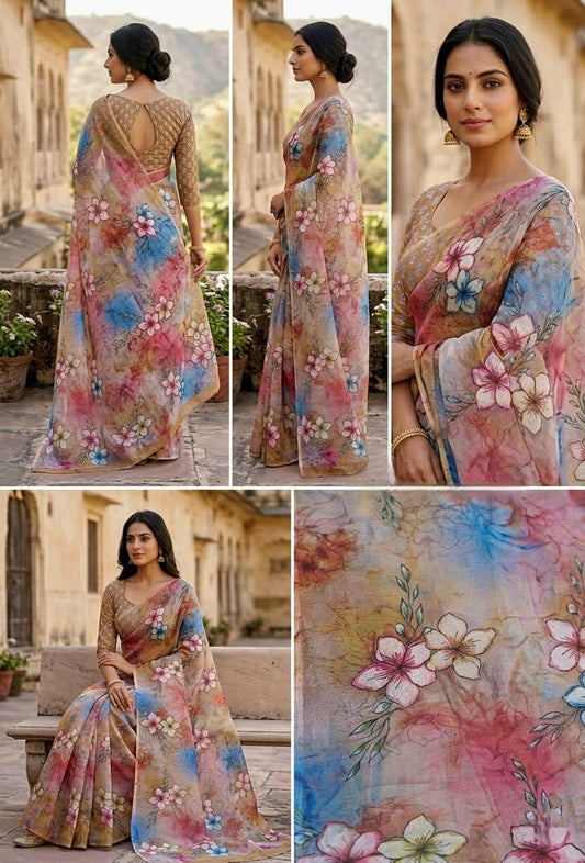 Cotton Linen Sarees