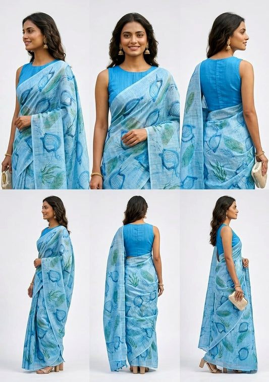 Cotton Linen Sarees
