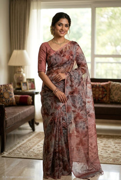 Cotton Linen Saree