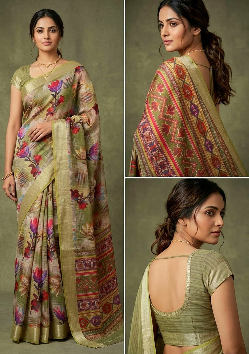 Cotton Linen Sarees